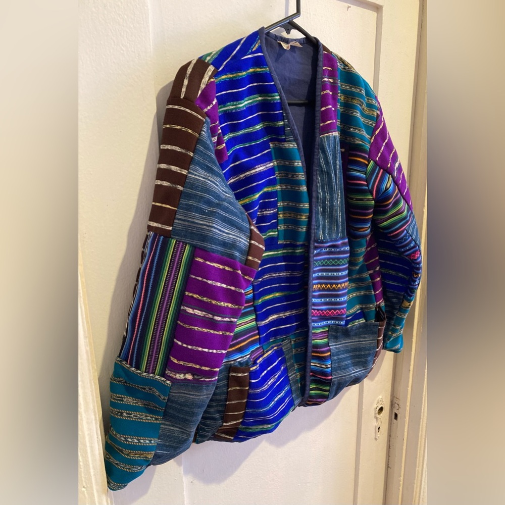 Vintage Artesian Patchwork Jacket Cardigan Coat B… - image 3